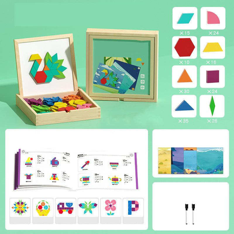 🎁Mother's Day Early Bird Special: 50% Off🔥Magnetic Wooden Puzzle (Includes Patterned Blocks)