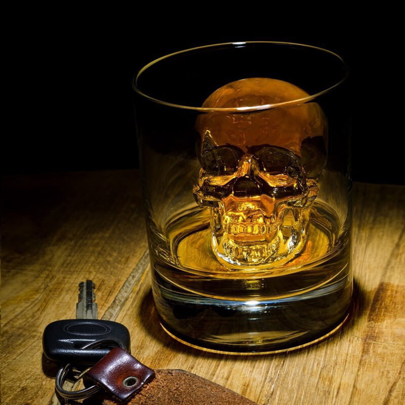 Ice mold in the shape of a skull
