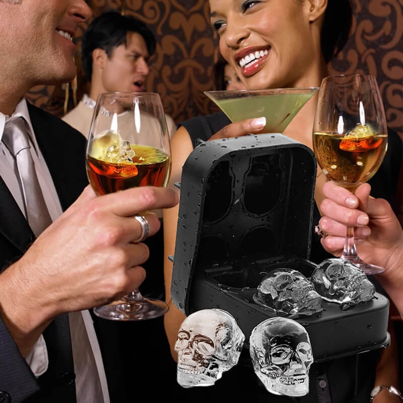 Ice mold in the shape of a skull