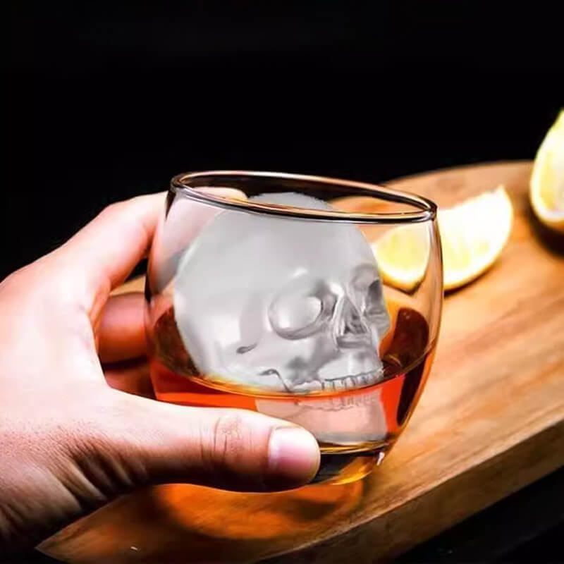 Ice mold in the shape of a skull