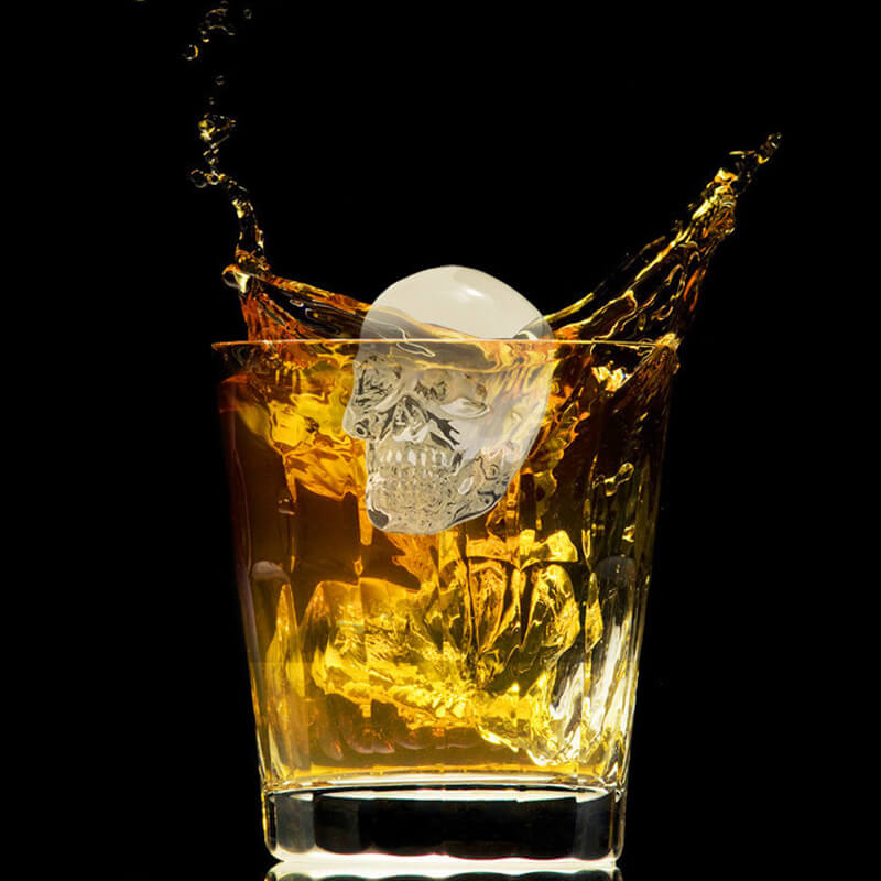 Ice mold in the shape of a skull