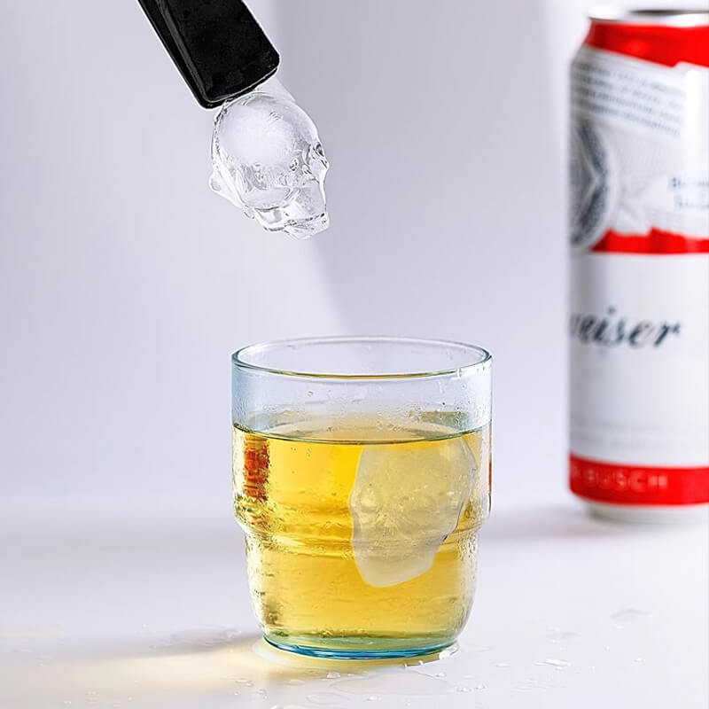 Ice mold in the shape of a skull