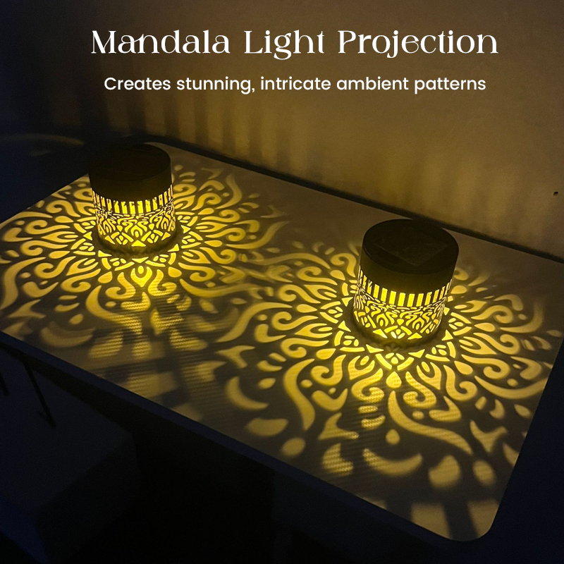 Solar-Powered Mandala/Sunflower Projector Light