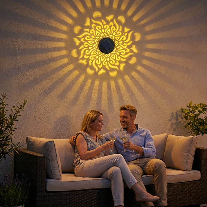Solar-Powered Mandala/Sunflower Projector Light
