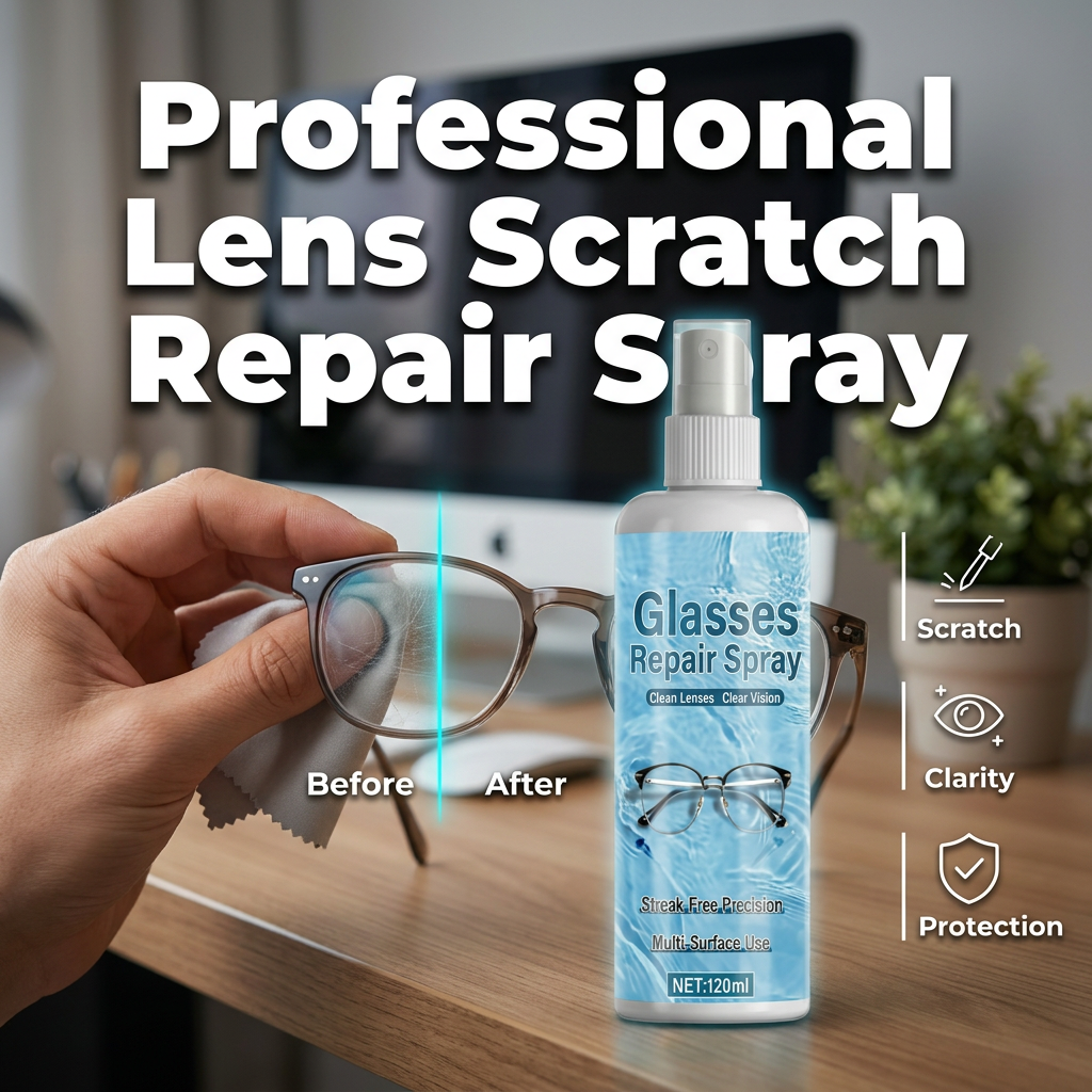 Scratch repair spray for professional lenses