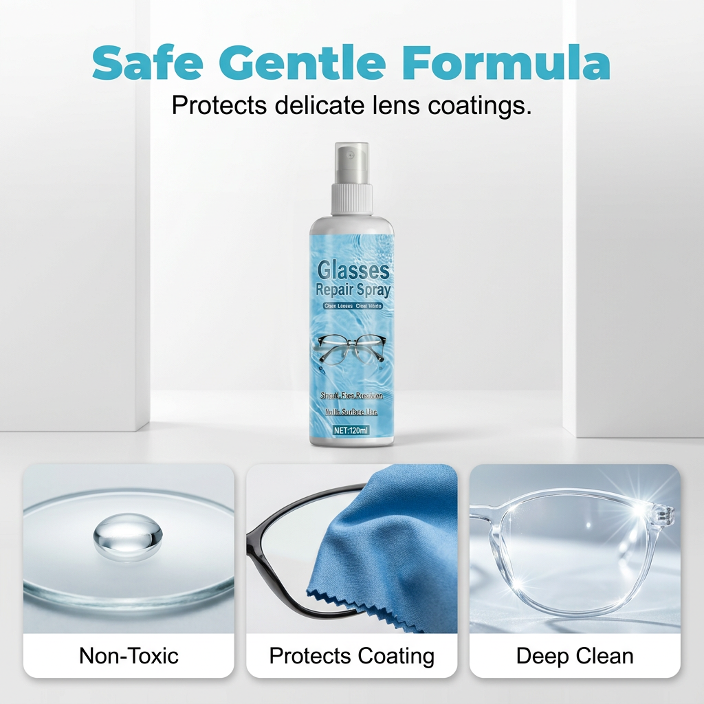 Scratch repair spray for professional lenses