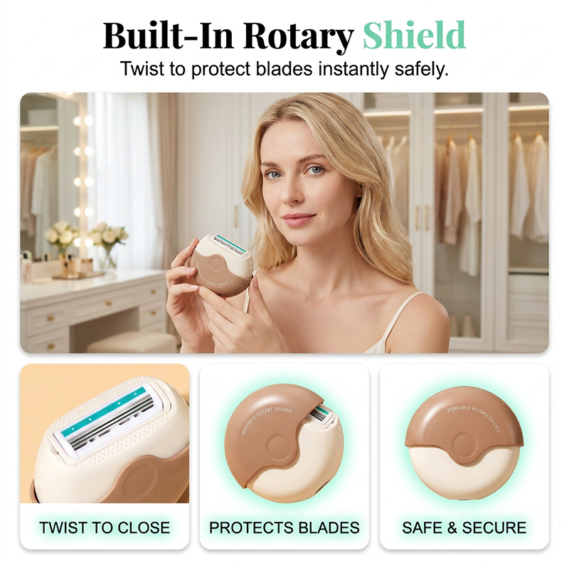 🔥🎁 New 2026 model! 🥳 💞 Over 50,000 units sold! ⚡ 3-layer portable razor with rotating cover