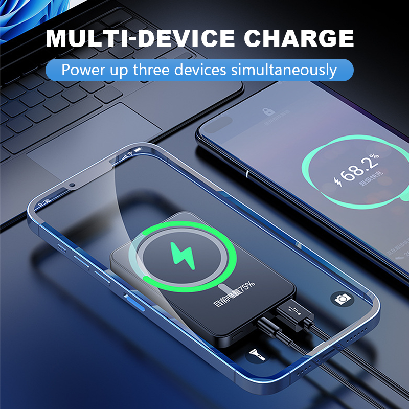 🔋⚡ 22.5W External Battery – Magnetic, Slim, Charges 3 Devices at Once!