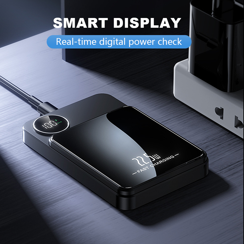🔋⚡ 22.5W External Battery – Magnetic, Slim, Charges 3 Devices at Once!