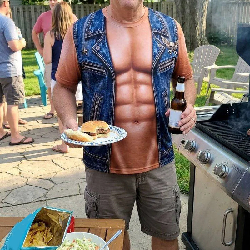 📢📢 50% off!! ⏰Funny men's T-shirt with muscle print