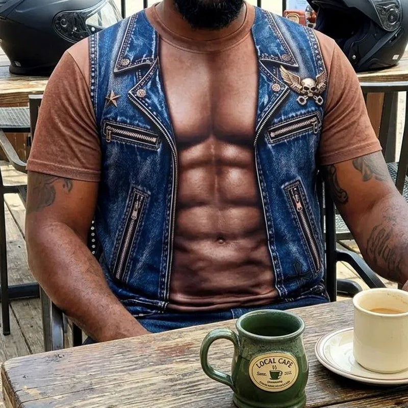 📢📢 50% off!! ⏰Funny men's T-shirt with muscle print