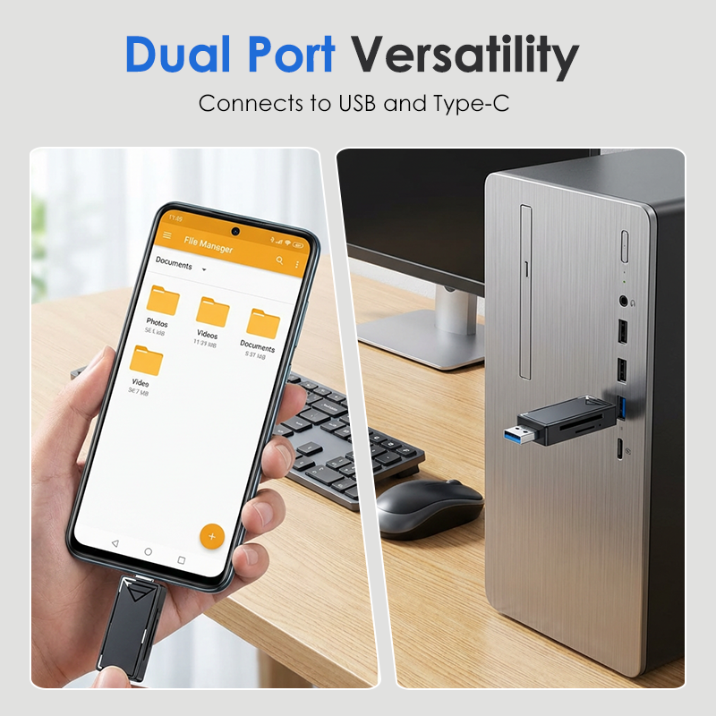 2-in-1 High-Speed Memory Card Reader