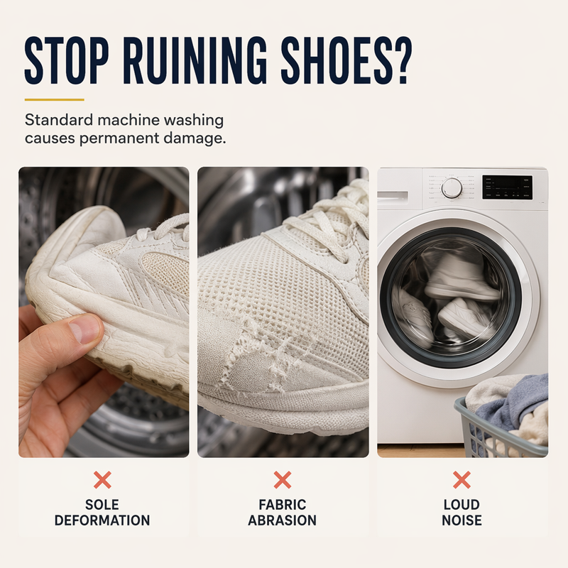 Bag for shoes washing machine