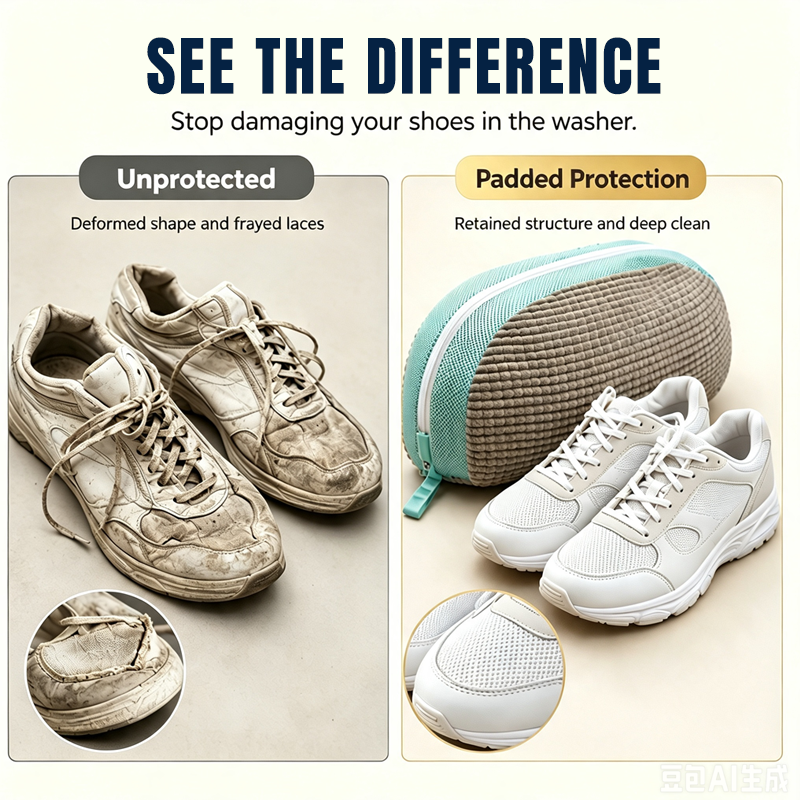 Bag for shoes washing machine