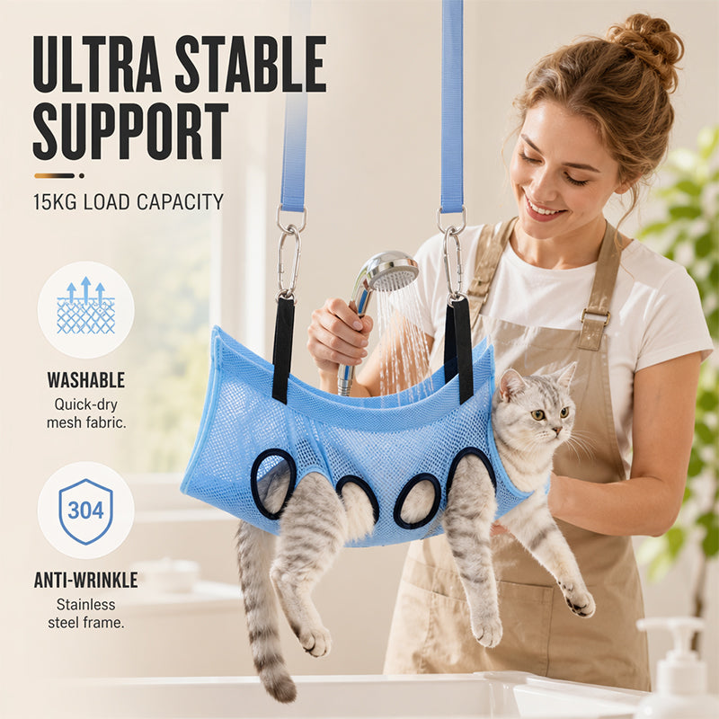 🥳2026 HOT SALE🥳💞50K+ SOLD!🛋️🐕 50% OFF! 2‑in‑1 Foldable Pet Grooming Bed – Groom standing up, no more bending! Stable & comfortable for nail trimming & drying. A back‑saver for seniors! 💪✨