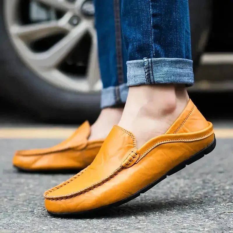 Handmade leather loafers for men, Milanese style