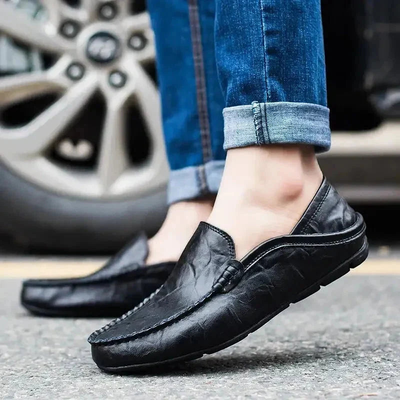 Handmade leather loafers for men, Milanese style
