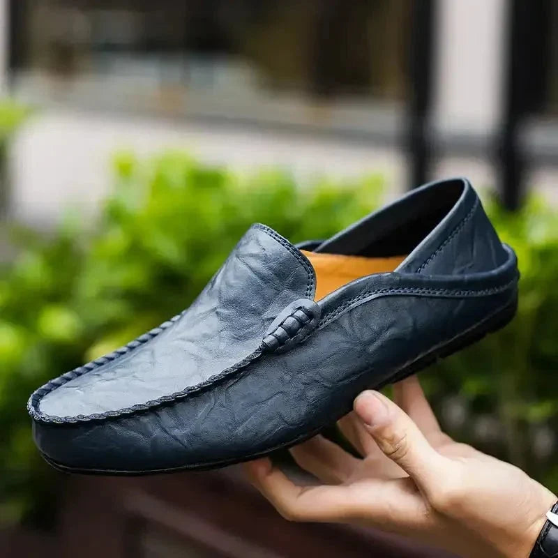 Handmade leather loafers for men, Milanese style