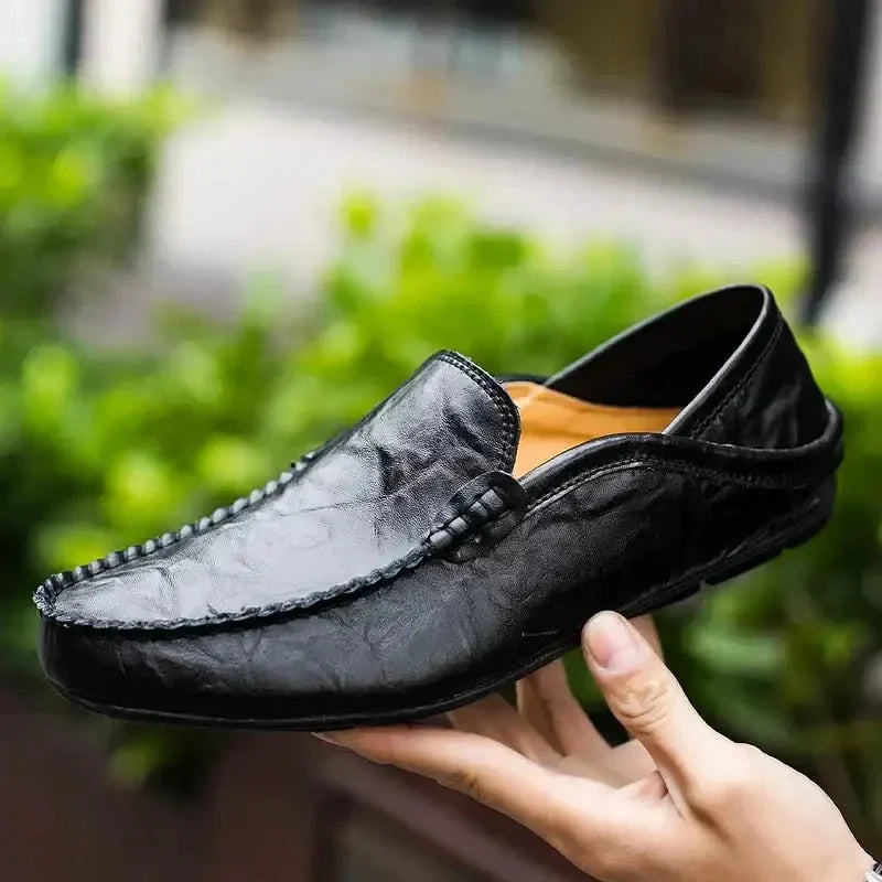 Handmade leather loafers for men, Milanese style