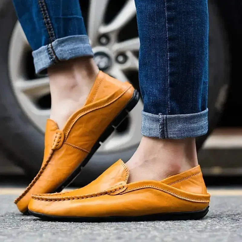 Handmade leather loafers for men, Milanese style