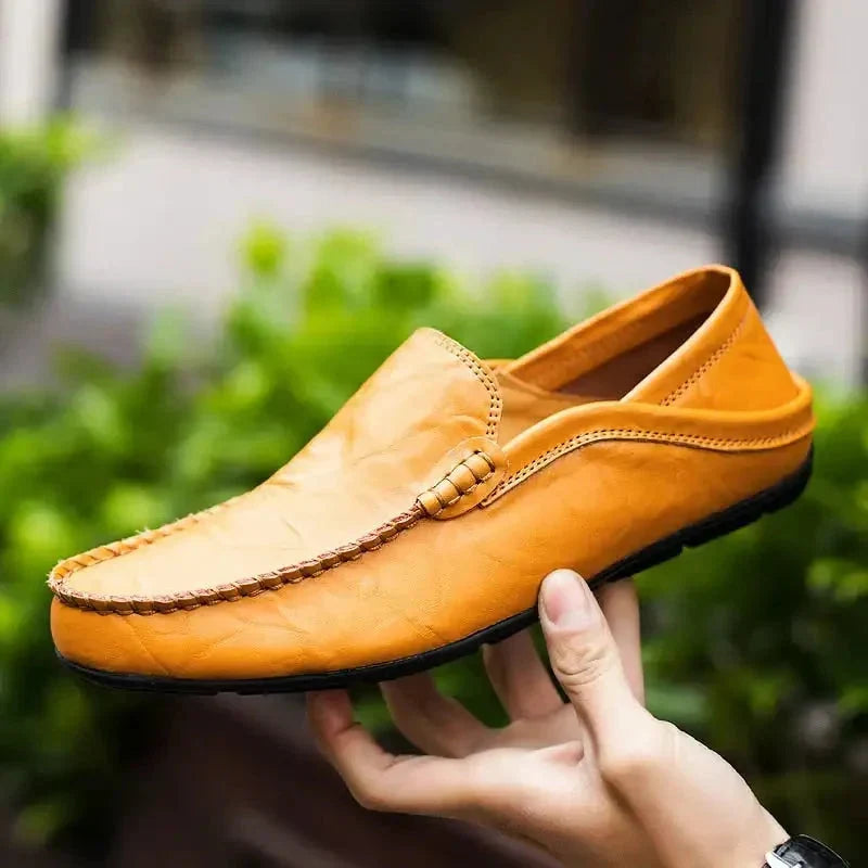 Handmade leather loafers for men, Milanese style