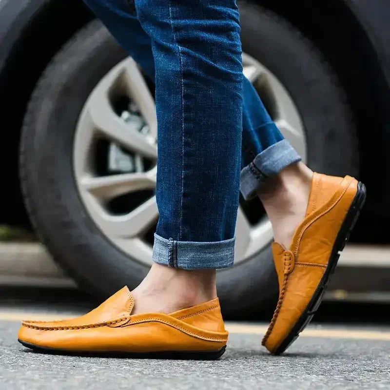 Handmade leather loafers for men, Milanese style