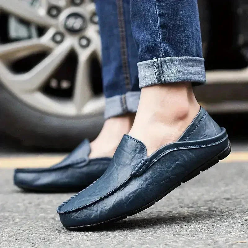 Handmade leather loafers for men, Milanese style