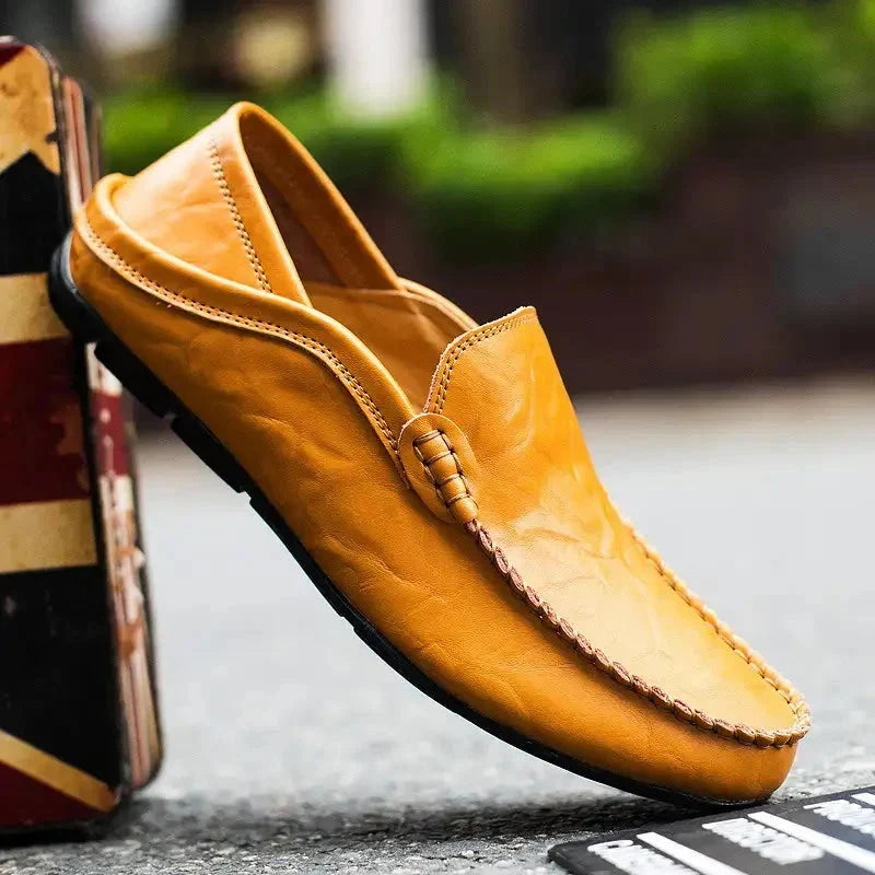 Handmade leather loafers for men, Milanese style