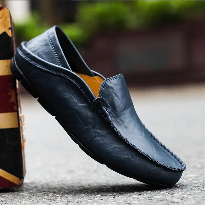 Handmade leather loafers for men, Milanese style