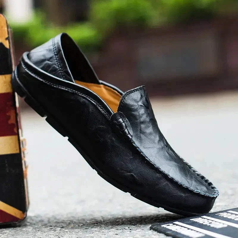 Handmade leather loafers for men, Milanese style