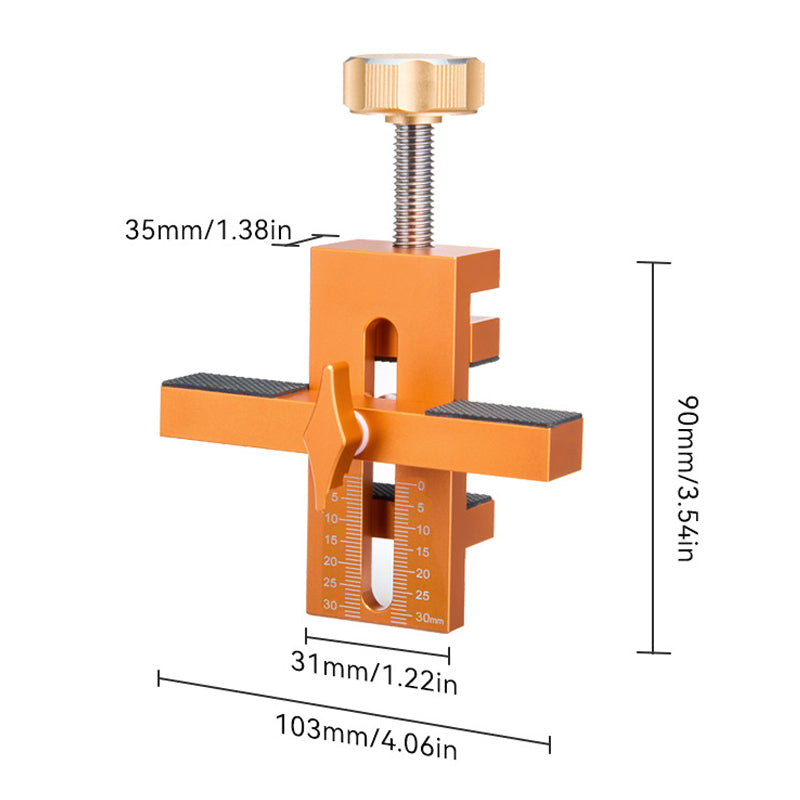 Adjustable aluminum alloy positioner for cabinet doors from 7 to 40 mm