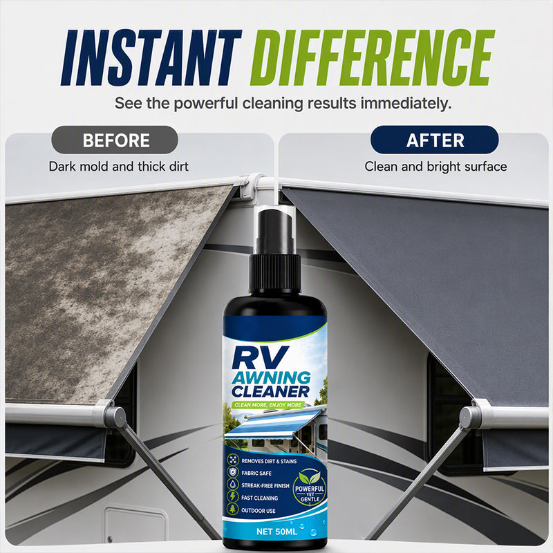 Powerful cleaning spray for RV awnings