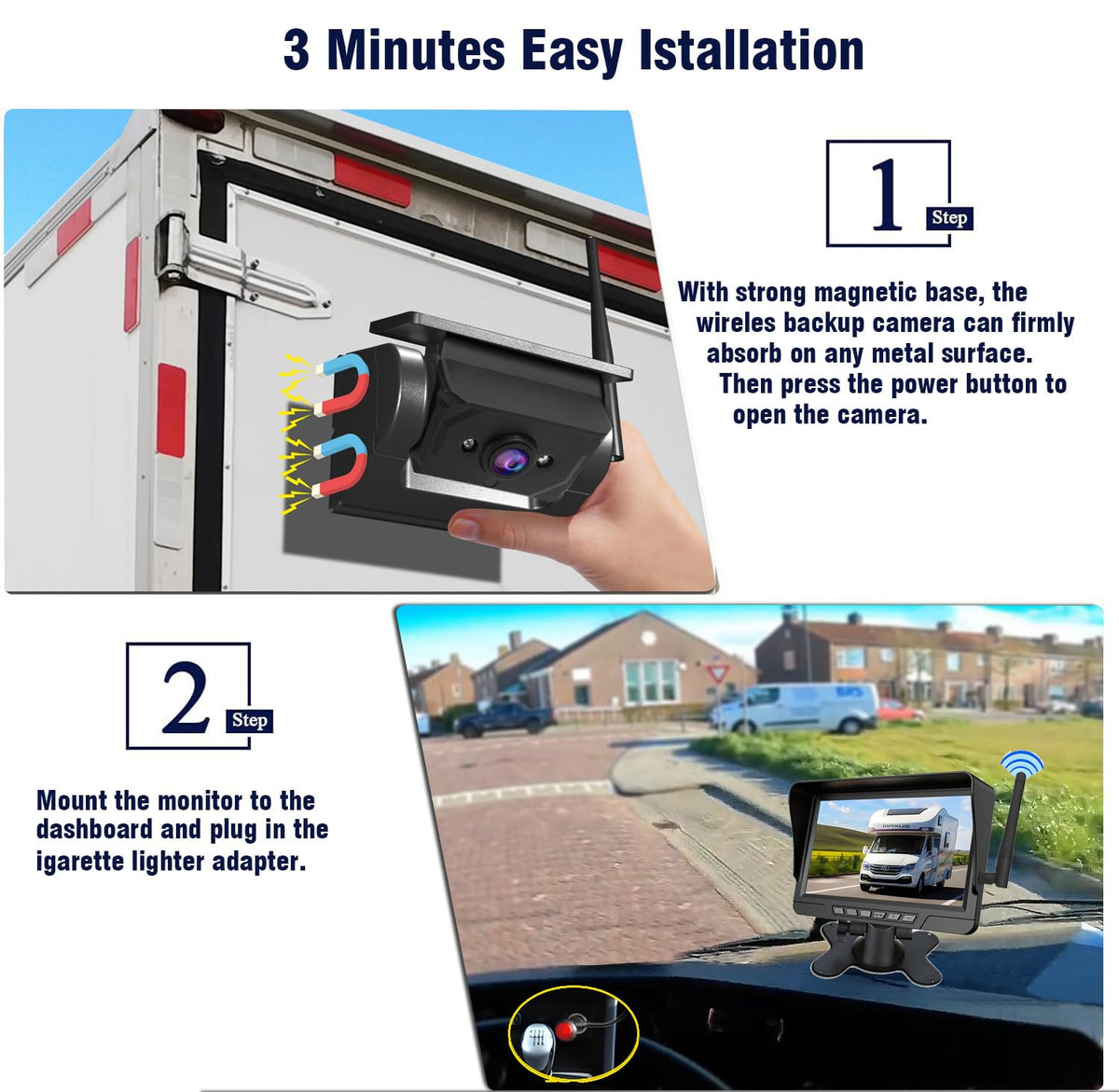 Magnetic Solar Wireless WiFi Camera – Heavy-Duty Vehicle Monitoring System