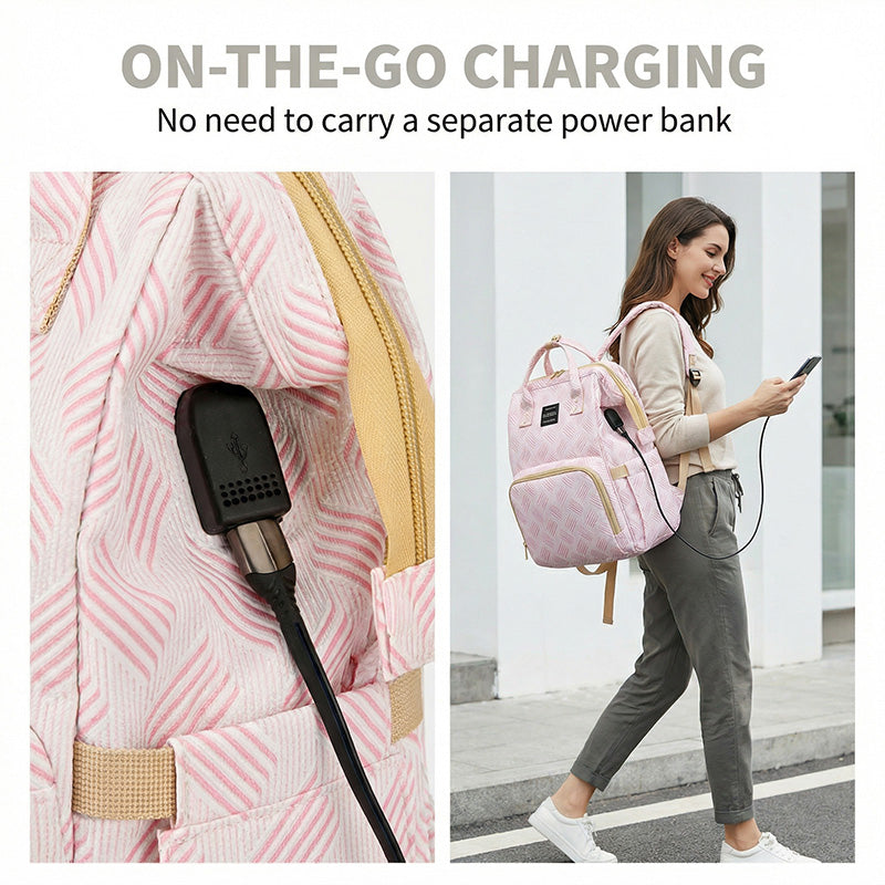 👶Mommy Diaper Bag Backpack – Large Capacity, Lightweight, Multifunctional, USB Charging, Waterproof