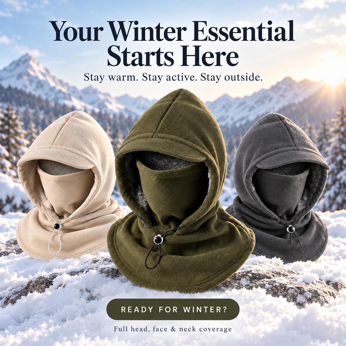 🥶 Fleece balaclava – complete protection for the face and neck during outdoor activities in winter